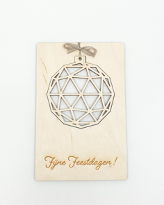 Houten kaart "Kerstbal"