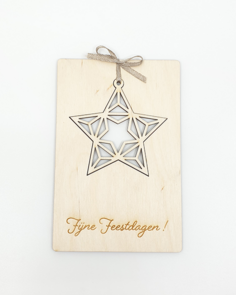 Houten kaart "Ster"