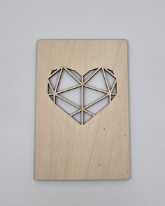Houten kaart "Hart geometrisch"