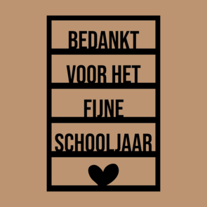 Houten kaart - Bedankt voor het fijne schooljaar