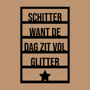 Houten kaart - Schitter want de dag zit vol glitter