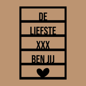 Houten kaart - De liefste ... ben jij