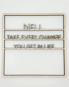 Houten quote-kader