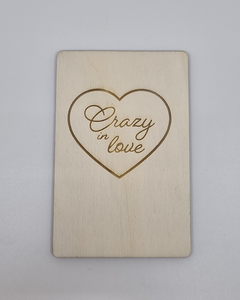 Houten kaart "Crazy in love"