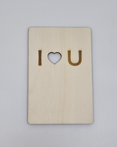 Houten kaart "I love U"